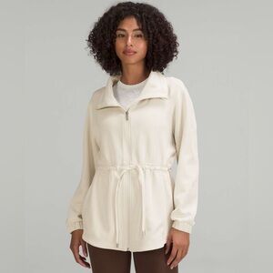 lululemon athletica Cream Drawstring Zip Jacket